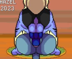2023 anal animal_genitalia animal_penis animated arcanine balls big_balls blue_body blue_fur canine_genitalia canine_penis duo feral from_front_position fur generation_1_pokemon generation_4_pokemon genitals knot lance_(monadodoggo) loop lucario male male/male mating_press nintendo penis pokemon pokemon_(species) sex simple_background steele_wheelie_(character) unknown_artist