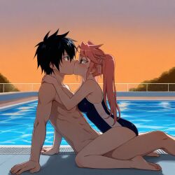 ai_generated couple crossover fairy_tail gray_fullbuster highschool_of_the_dead saya_takagi