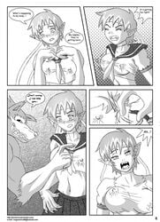 1boy 1girls comic deviantart_username email_address english_text furry locofuria midriff nipple_bulge page_4 page_number pointy_ears sailor_uniform skirt tagme transformation