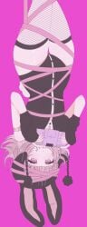 artist_request big_breasts big_breasts bunny_ears bunny_girl bunnysuit console danganronpa danganronpa_2:_goodbye_despair fishnet_legwear fishnets nanami_chiaki pink_eyes pink_hair playing playing_videogame short_hair tagme thick_hips thick_thighs thighhighs thighs upside-down upside-down videogames