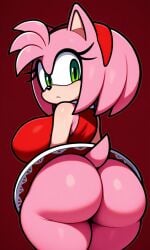 ai_generated amy_rose ass ass_focus big_ass big_ass_(female) female female_only giant_breasts pixai sonic_(series) sonic_the_hedgehog_(series)