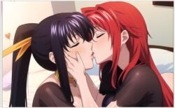 2females 2girls 2women ai_generated akeno_himejima girl_on_girl high_school_dxd lesbian_couple lesbian_kiss lesbian_sex lovers rias_gremory sapphic yuri yuri yuri