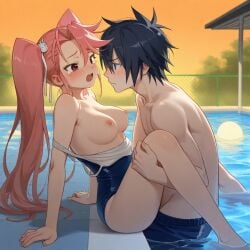 ai_generated couple crossover fairy_tail gray_fullbuster highschool_of_the_dead saya_takagi