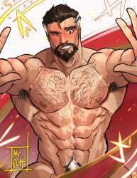 abs bara beard biceps daddy dilf doctor_strange doctor_strange_(marvel_rivals) doctor_strange_(series) hairy_chest male male_nipples male_only male_pubic_hair manly marvel marvel_rivals mature_male mrputt muscular_male nipples pecs stephen_strange