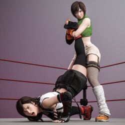 catfight dominant_female femdom femsub gcb ryona submissive_female tifa_lockhart yuffie_kisaragi yuri