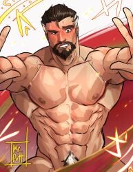 abs bara beard biceps daddy dilf doctor_strange doctor_strange_(marvel_rivals) doctor_strange_(series) male male_nipples male_only manly marvel marvel_rivals mature_male mrputt muscular_male nipples pecs stephen_strange