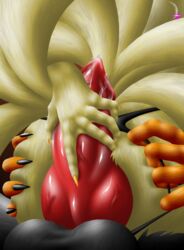 anal anthro arcanine balls burning_curiosity canine canine_penis cum elan_ardor erection father father_and_son fox fur furry furry_tail gay incest knot male multiple_tails ninetales nintendo parent penis pokemon pokemon_(species) size_difference son tail tyson_ardor video_games