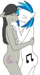 anthro cutie_mark duo earth_pony equine female female_only friendship_is_magic fur horn kissing multiple_females my_little_pony nude octavia_melody pony secretumbra straight_hair unicorn vinyl_scratch yuri