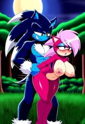 ai_generated ass blue_body blue_fur breasts female incest magenta_fur male male/female pink_hair sex sonia_the_hedgehog sonic_(series) sonic_the_hedgehog sonic_the_hedgehog_(series) sonic_underground straight veiny_penis