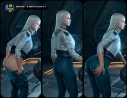 1girls 3d ai_generated ass blue_pants butt_focus female female_focus female_only in_game in_game_model owlcat_games perfect_ass perfect_butt regina_marek the_expanse:_osiris_reborn tight_clothing tight_pants video_game video_game_character woman yallahs80
