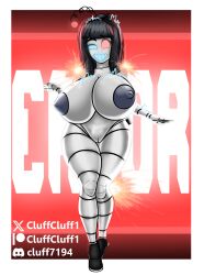 breasts cluff cluffcluff1 error evelynbot giant_breasts malfunction metallic_body metallic_skin oc robot robot_girl someone_else's_oc tagme thicc