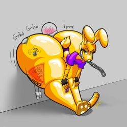 absurd_res animal_humanoid anthro ass balloon big_butt blush bunny_costume clothed clothing costume digital_media_(artwork) duo eternitythelabb0 femboy five_nights_at_freddy's five_nights_at_freddy's_3 fur green_eyes green_sclera grinded_silly grinding hi_res humanoid inflatable lagomorph lagomorph_humanoid leporid leporid_humanoid machine male mammal mammal_humanoid pool_toy purple_clothing purple_shirt purple_topwear rabbit rabbit_ears rabbit_humanoid robot scottgames shirt simple_background smile springtrap_(fnaf) tail teeth thick_thighs thong toony topwear underwear valve yellow_body yellow_fur