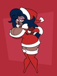 1girls big_breasts black_hair cartoon_network christmas christmas_outfit dark-skinned_female dark_skin huge_breasts jojobrito long_hair looking_at_viewer mature mature_female milf mother ok_k.o.!_let's_be_heroes thick_thighs vampire warner_bros warner_brothers wide_hips wilhamena