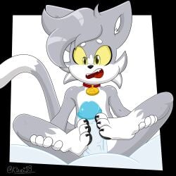 absurd_res acenix anthro collar domestic_cat felid feline felis footjob genitals hi_res kirudi18 male male/male mammal masturbation pawjob paws penis solo ych_(character)