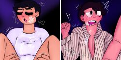 ahe_gao cropped_image cum dark_room gay john_flansburgh john_linnell moobs spread_legs they_might_be_giants tight_shirt twink