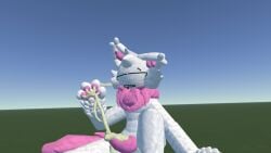 3d closed_eyes cum cum_on_fingers femboy femboy_furry furry pink_fur rec_room sitting_on_floor white_fur