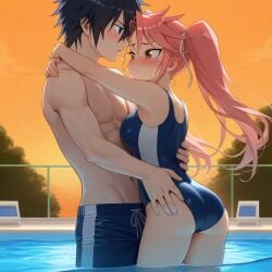 ai_generated couple crossover fairy_tail gray_fullbuster highschool_of_the_dead saya_takagi