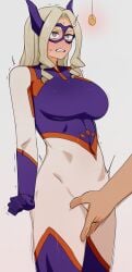 ass big_ass big_breasts blonde_hair blush bodysuit breasts female gloves groping hero_outfit_(mha) hypnosis imminent_rape imminent_sex male mind_control mount_lady my_hero_academia ryuugu sweat yuu_takeyama