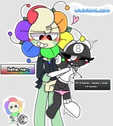 1boy age_difference big_balls blush crying dandy's_world dandy_(dandy's_world) female flower heart_eyes penetration penis_in_ass raped_female roblox sex small_body toodles_(dandy's_world)