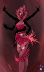 1girls 2024 6_arms 9_eyes anthro anthrofied breasts clothed clothing d_orangeyes24 dress female female_only glowing_eyes hollow_knight monster monster_girl multi_arm multi_limb nightmare_heart nightmare_waifu red_eyes solo thighs