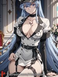 1girls ai_generated big_breasts breasts dress esdeath esdeath_(akame_ga_kill!) henhalla solo solo_female young younger_female