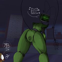 2girls blush dandy's_world female monster monster_girl presenting_pussy roblox robot robot_girl shelly_(dandy's_world) sweat tv_head twisted_vee_(dandy's_world) vee_(dandy's_world) wet_pussy yuri