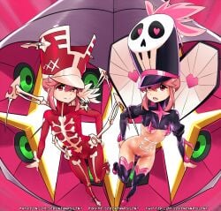 boots breasts dual_persona female hat high_heel_boots high_heels highres jakuzure_nonon kill_la_kill nipples pasties pink_eyes pink_hair pussy sereneandsilent thigh_boots thighhighs