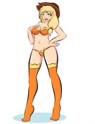 applejack_(mlp) female female_only friendship_is_magic human humanized lingerie my_little_pony pervyangel solo straight_hair white_background