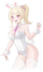 1girls akamatsu_kaede artist_request blonde_hair bunny_costume bunny_ear bunny_ears bunny_girl bunny_tail bunnysuit danganronpa danganronpa_v3 female_only purple_eyes snowbunny sole_female tagme thick_hips thick_thighs thighhighs thighs tie