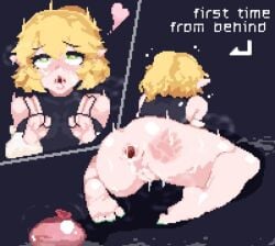 after_anal after_sex ahe_gao ahe_gao blush cum mizuhashi_parsee pixel_art tagme touhou