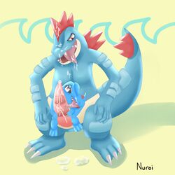 cum feraligatr furry furry_only gay male nintendo nuroi pokemon totodile video_games