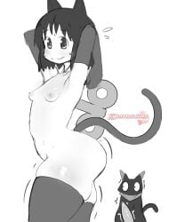 ass breasts busty busty_female cat_penis catgirl erect_penis erection feral madmex nano_shinonome nichijou sakamoto_(nichijou) sexy small_breasts tail thick_thighs