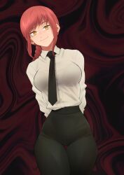 chainsaw_man female flytrapxx makima makima_(chainsaw_man) office_clothing shirt_tucked_in tagme tucked_shirt