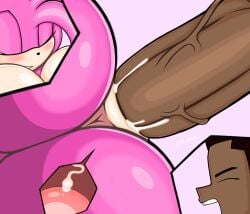 2d 2d_(artwork) 2d_artwork amy_rose anon anthro_penetrated black_penis breeding closed_eyes cum_in_pussy dark-skinned_male human_on_anthro sega sonic_(series) sonic_the_hedgehog_(series) sperm_cell sperm_meets_ovum tyrese_leesang