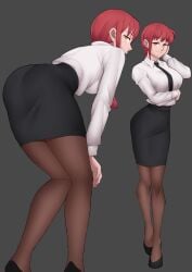 1girls bent_over big_ass big_breasts big_butt chainsaw_man clothed female female_only flytrapxx formal formal_attire formal_clothes formal_wear fully_clothed girl_in_suit good_artwork image legs makima makima_(chainsaw_man) necktie office_lady pantyhose pencil_skirt red_hair shirt_tucked_in shirt_tucked_in_skirt short_skirt skirt solo suit_and_tie thick_thighs tight_skirt woman_in_suit