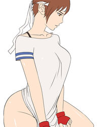 bottomless female female_only human sakura_kasugano sharknob solo street_fighter t-shirt