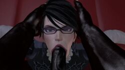 1boy 1girls 3d 3d_animation 3d_model ahe_gao animated artist_request bayonetta bayonetta_(character) bayonetta_2 black_hair black_penis bukkake cum dark-skinned_male deepthroat earrings female forced_oral glasses huge_cock interracial male milf mole_under_mouth panties_aside pussy rodin_(bayonetta) sex short_hair tagme video witch