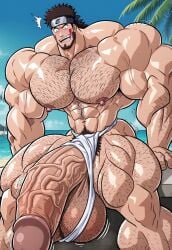 ai_generated brown_hair cock_growth daddy excessive_cum fundoshi growth hyper hyper_genitalia hyper_muscle_growth hyper_muscles hyper_penis hyper_testicles inuzuka_kiba male_focus massive muscle_god muscle_growth naked naruto naruto_(series) ninja sex_beast solo_male testicle_growth wolf