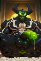 1boy abs ai_generated anus ass ass_grab balls big_pecs black_body civitai completely_nude completely_nude_male erection fallen_venom flaccid full_body glowing_eyes glowing_penis grabbing_ass grabbing_own_ass green_eyes green_tongue horns huge_cock large_pectorals looking_at_viewer male male_focus male_only marvel monster monster_boy muscular muscular_male nsfw nude nudity pecs pectorals penis precum presenting presenting_anus solo spread_ass spread_legs symbiote teeth testicles thick_thighs thighs tongue tongue_out uncensored veins veiny_penis venom_(marvel)