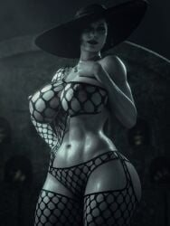 3d alcina_dimitrescu big_breasts curvy_female female_only hi_res huge_breasts lingerie massive_breasts perfect_body plague_of_humanity_(artist) resident_evil resident_evil_8:_village see-through see-through_lingerie thick_legs thick_thighs thighhighs