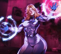 1girls abs abs_visible_through_clothing az_ciam bangs belt biceps blonde_female blonde_hair blue_eyes bodysuit breasts clothed earrings fantastic_four female female_focus female_only force_field forcefield gloves heroine hips hips_wider_than_shoulders hoop_earrings impossible_bodysuit impossible_clothes impossible_fit invisible_woman marvel marvel_rivals muscular muscular_arms muscular_female pale-skinned_female pale_skin skin_tight small_waist solo solo_female solo_focus strong strong_woman sue_storm superhero superheroine superpowers tight_bodysuit tight_clothes tight_clothing tight_fit wide_hips