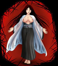 1girls big_breasts bleach breasts female katzueki nipples ponytail solo tied_hair unohana_retsu