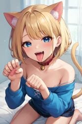 18 2d ai_generated anime blonde_female blonde_hair blue_eyes cartoon erotic hentai luna_aiko neko neko_girl