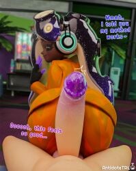 1boy 1girls 3d 3d_(artwork) 3d_model antidotetrl ass background big_ass big_breasts big_ears breasts curvaceous curvy curvy_female dark-skinned_female dark_skin dialogue female hi_res highres huge_ass huge_breasts indoors inkling inkling_boy large_ass looking_at_partner male male/female marina_(side_order) marina_(splatoon) nintendo original_character purple_hair shiny shiny_hair smooth_skin splatoon splatoon_(series) splatoon_2 splatoon_3 splatoon_3:_side_order tentacle_hair thick_ass thick_thighs thighs wo262_(3d_model_style)