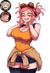 ai_generated big_breasts female female_only fusion hatsume_mei himiko_toga krystalizedart mei_hatsume my_hero_academia pink_hair tagme thick_thighs toga_himiko