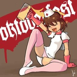 alcohol alcoholic_drink beer beer_mug english_text femmedic jopereira medic_(team_fortress_2) mug nerf_now panties pink_panties team_fortress_2 text