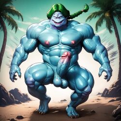 1boy abs ai_generated alien armpits balls bara big_balls big_muscles big_pecs big_penis blue_body booster_rex daddy dilf dragon_ball dragon_ball_z erect_nipples erection gay green_hair huge_balls huge_cock huge_muscles huge_nipples huge_pecs humanoid lying male male_only monster monstrous_humanoid muscular muscular_humanoid muscular_male navel nipples nude pecs penis solo zarbon