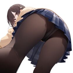 1girls ai_generated ass brown_eyes brown_hair clothed clothing female female_focus female_only high_resolution highres looking_at_viewer panties panties_under_pantyhose pantyhose pov project_sekai pussy school schoolgirl shinonome_ena skirt solo solo_female solo_focus thighs underwear uniform