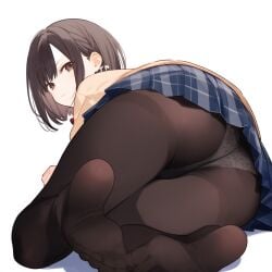 1girls ai_generated ass brown_eyes brown_hair clothed clothing feet female female_focus female_only high_resolution highres looking_at_viewer panties panties_under_pantyhose pantyhose pov project_sekai pussy school schoolgirl shinonome_ena skirt solo solo_female solo_focus thighs underwear uniform