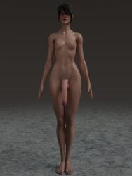 1futa 3d bioware dickgirl dragon_age full_body futa_only futanari hips legs light-skinned_futanari light_skin morrigan_(dragon_age) nude nude_futanari plague_of_humanity_(artist) retracted_foreskin small_breasts solo_futa standing thighs voluptuous waist wide_hips witch